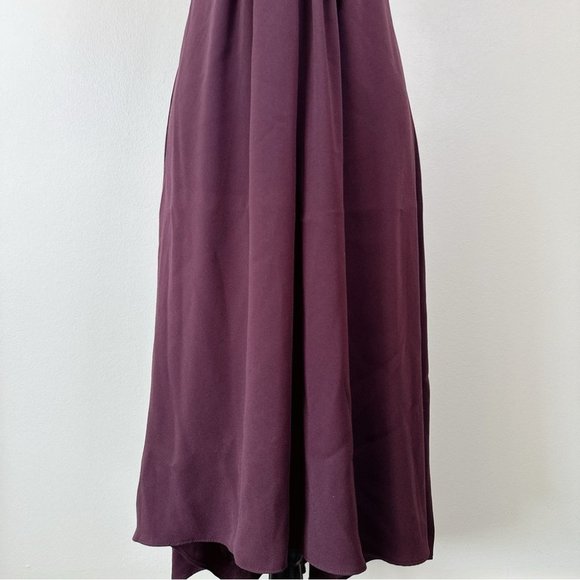 Aritzia Wilfred  Cami Midi Criss Cross Tie Burgundy Dress - Picture 6 of 13